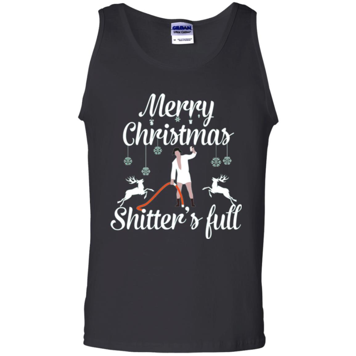 Christmas T-shirt Reindeer Merry Christmas Shitter's Full Black