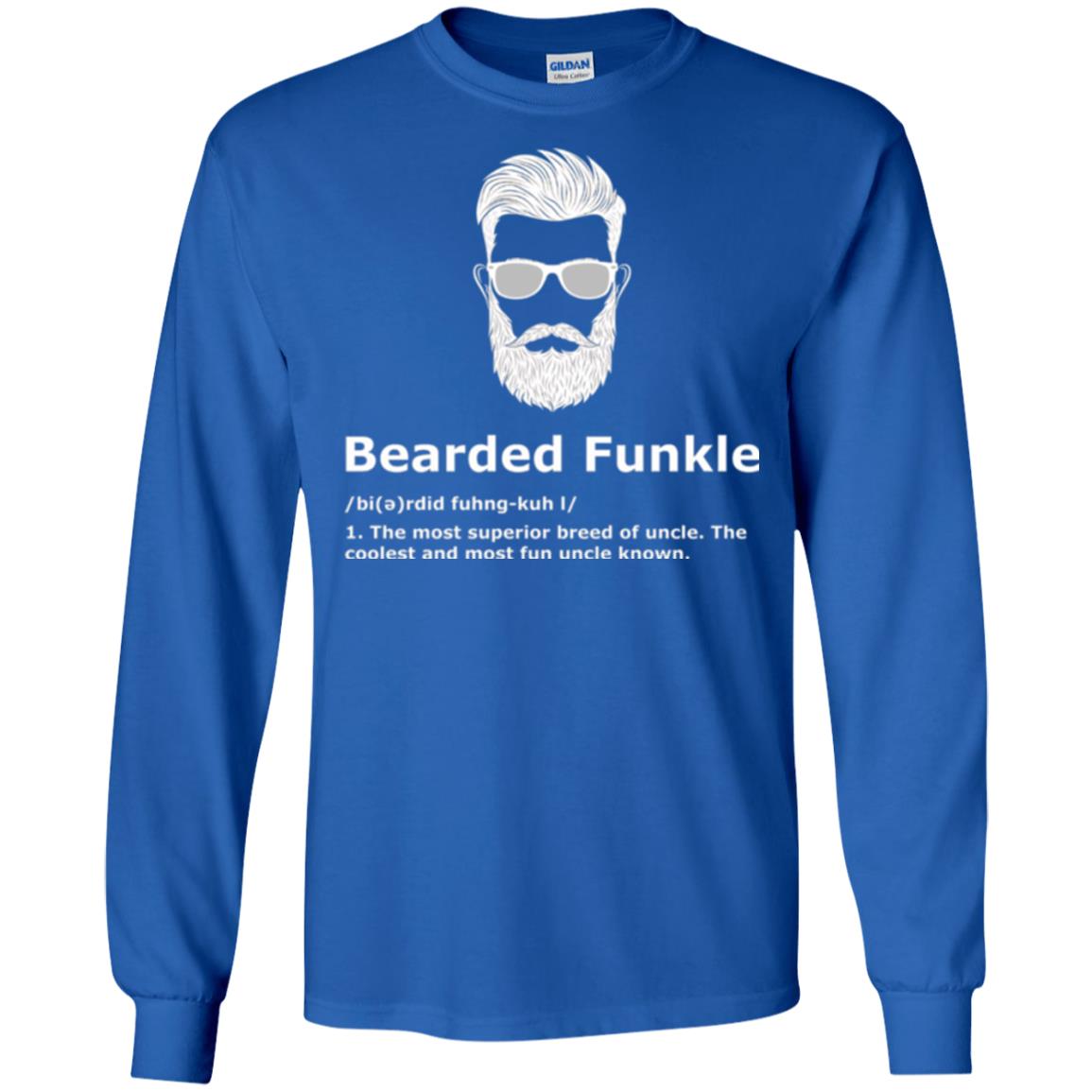 Funny Uncle T-shirt Bearded Funkle Royal