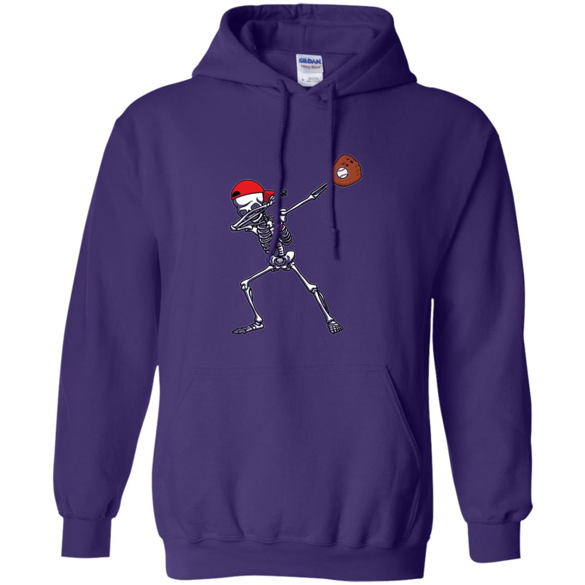 Dabbing Skeleton Baseball Lover T-shirt Purple