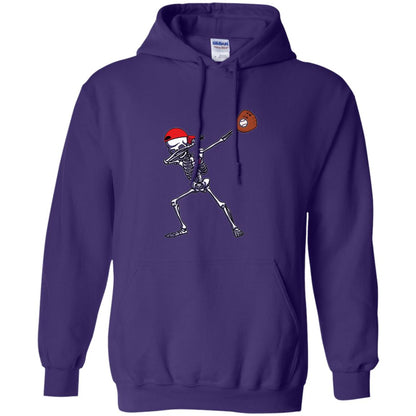 Dabbing Skeleton Baseball Lover T-shirt Purple