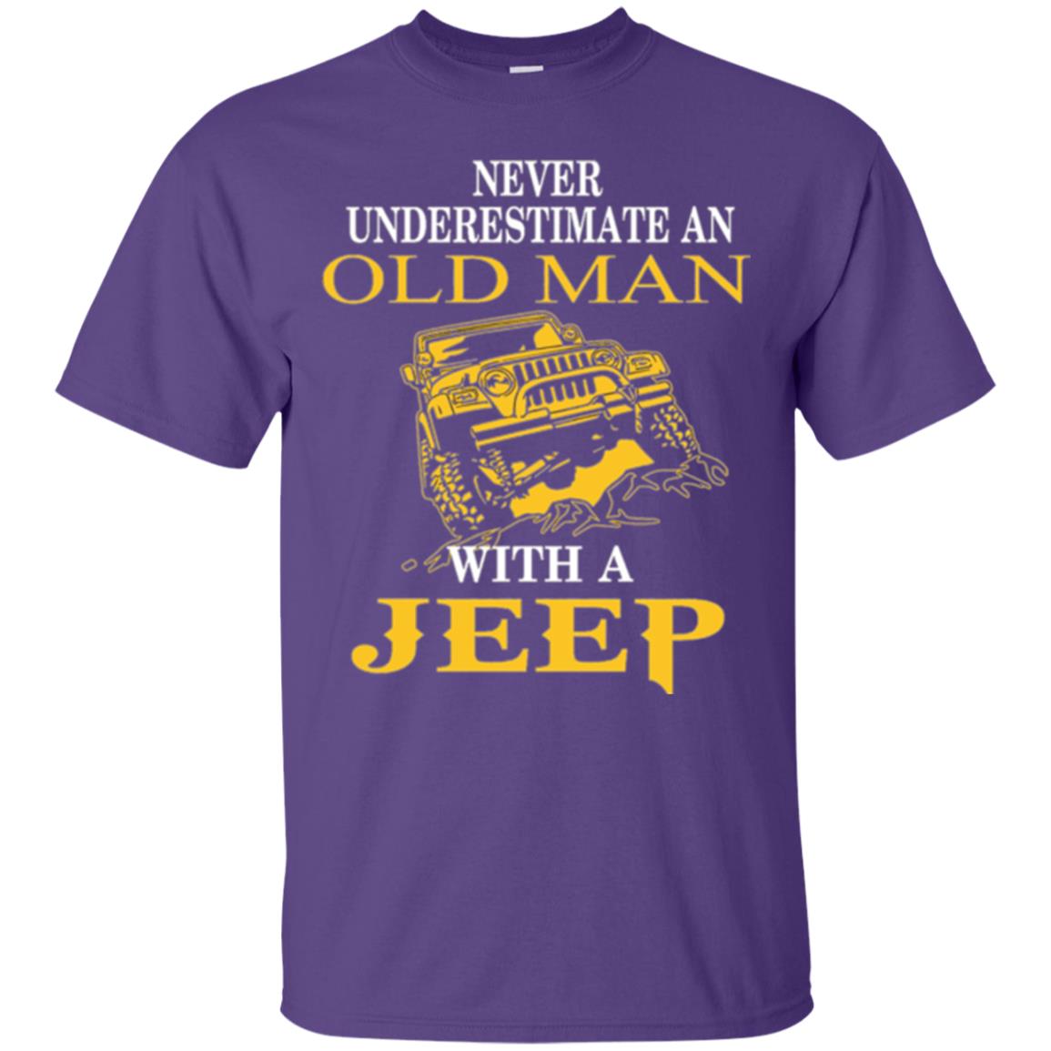 Never Underestimate An Old Man With A Jeep T-shirt Purple