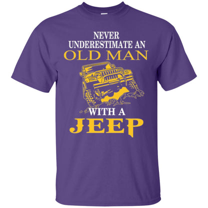 Never Underestimate An Old Man With A Jeep T-shirt Purple