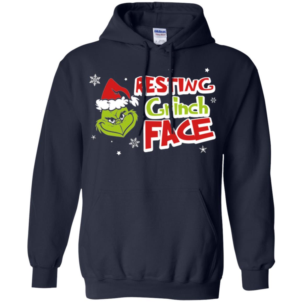 Christmas T-shirt Resting Grinch Face Navy