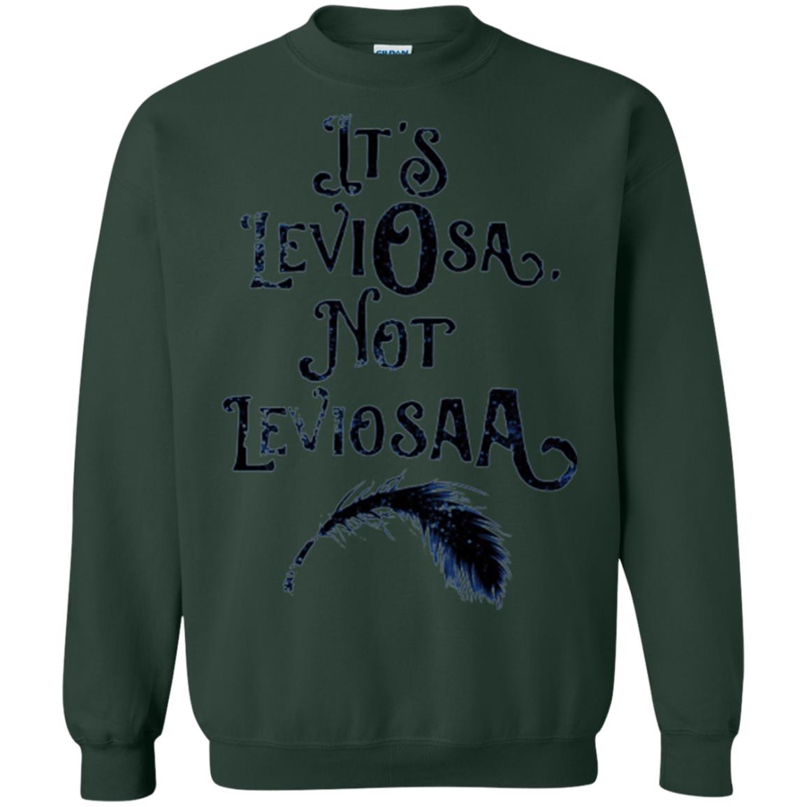 Feather Dirty Black T-shirt It_s Leviosa Not Leviosaa Forest Green