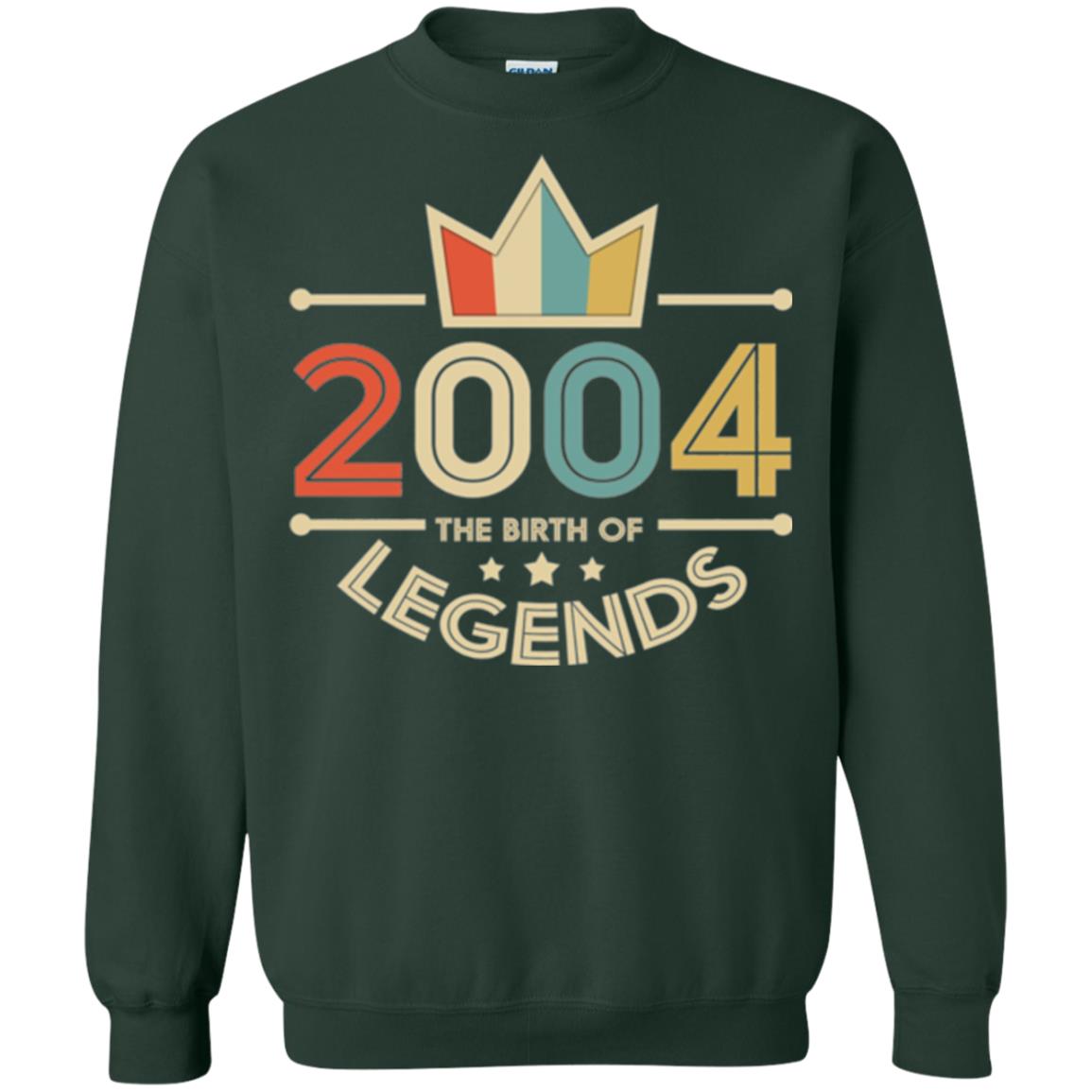Brithday T-shirt Vintage 2004 The Birth Of Legends Forest Green