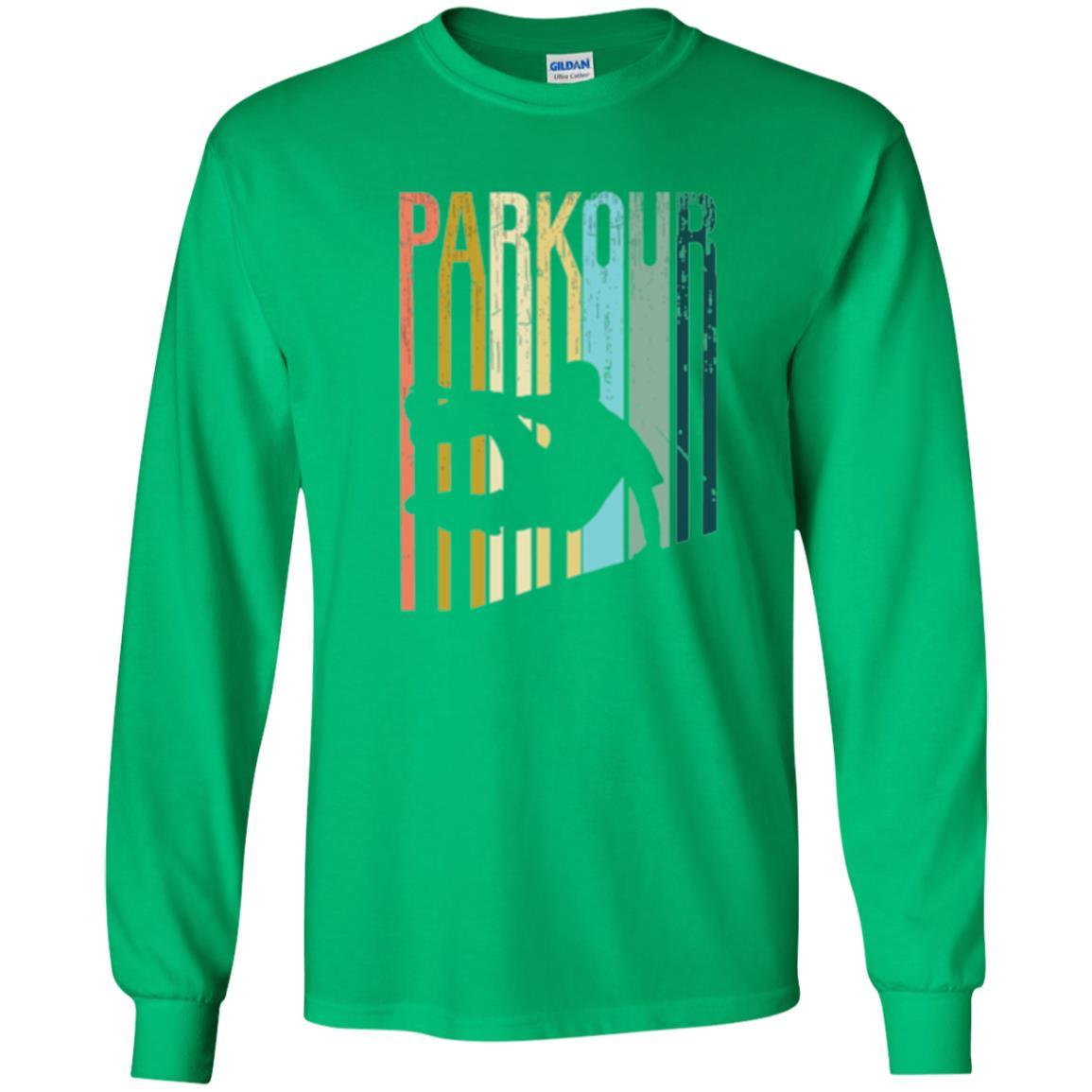 Parkour T-shirt Distressed Style Parkour Silhouette Irish Green