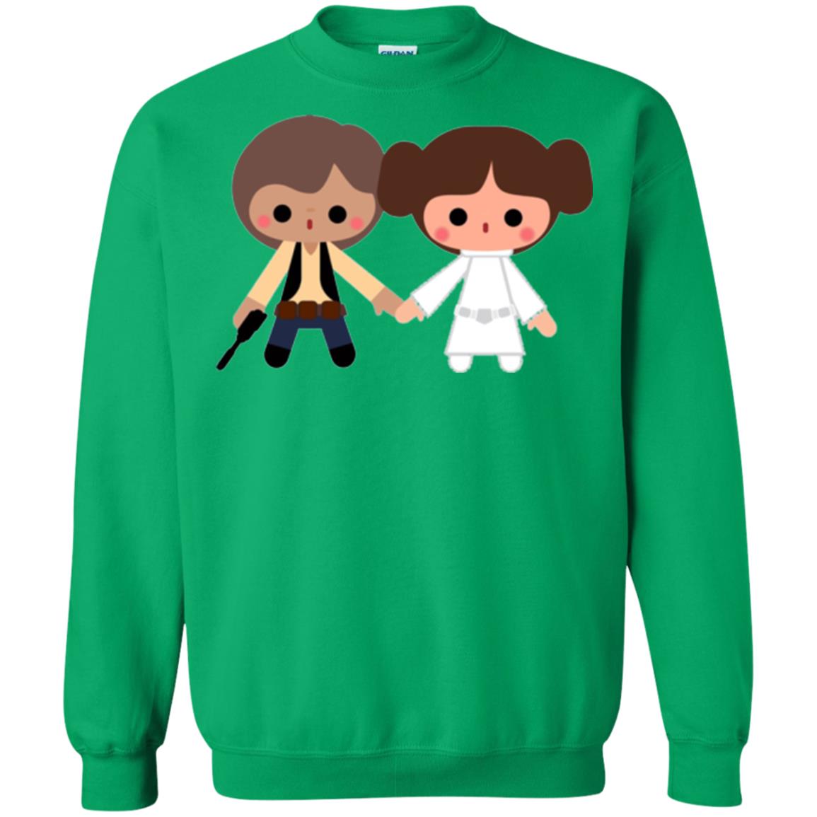 Cartoon T-shirt Han Solo Princess Leia Irish Green