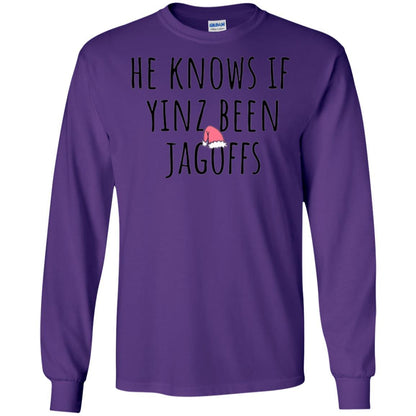 He Knows If Yinz Been Jagoffs T-Shirt Purple