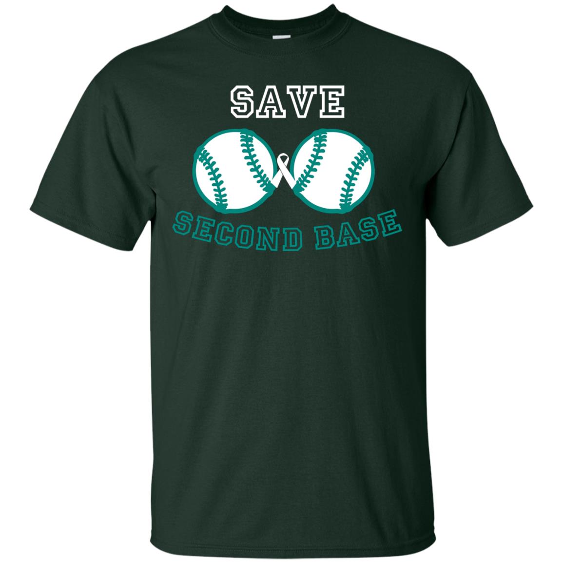 Save Second Base Breast Cancer T-shirt Forest