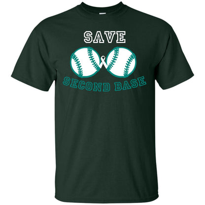 Save Second Base Breast Cancer T-shirt Forest
