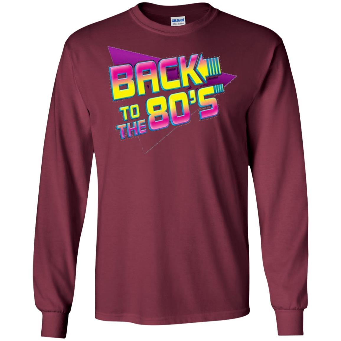 Back To The 80s Graphic Retro Novelty T-shirt Maroon