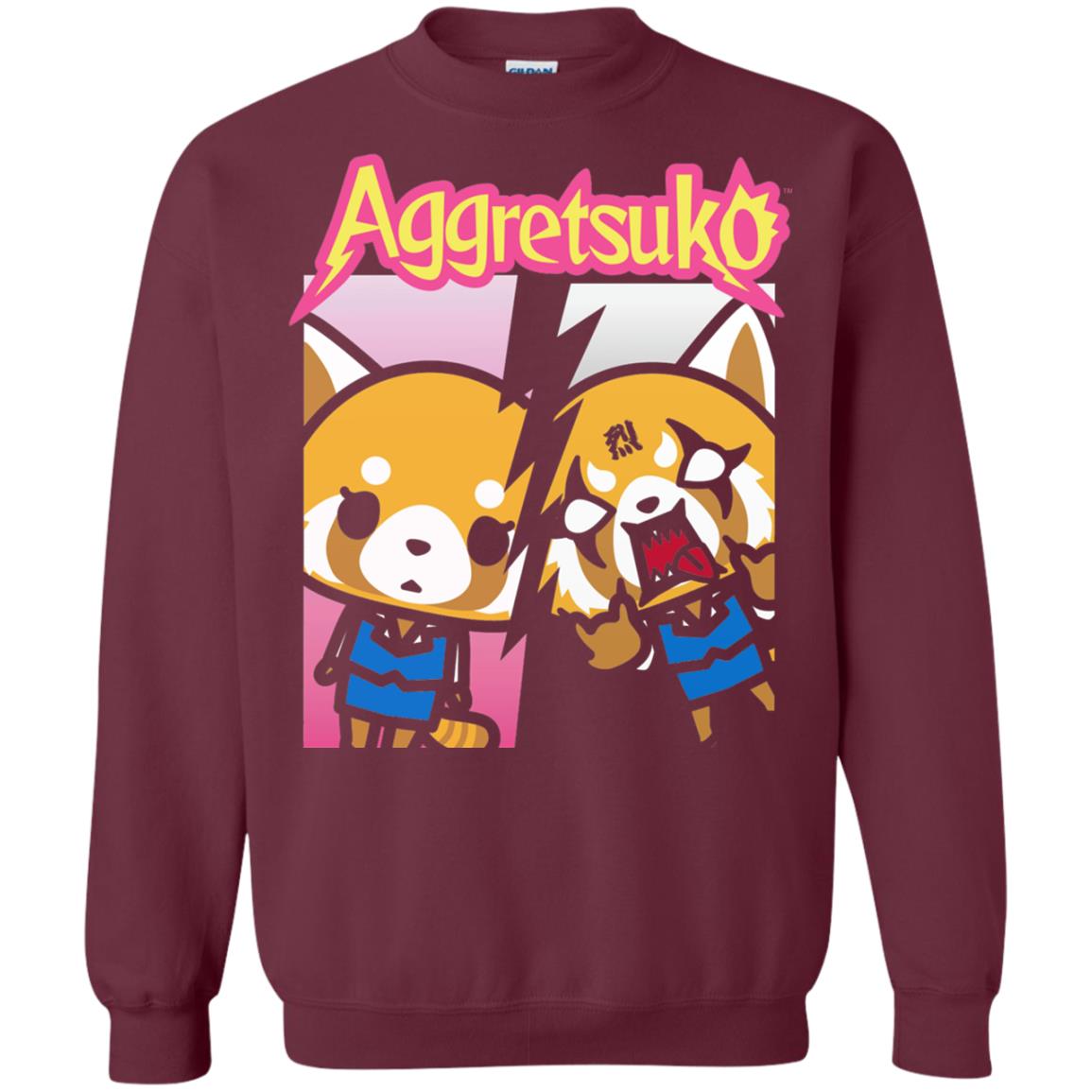 Aggretsuko Split Personality T-shirt Maroon