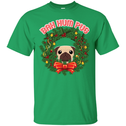 Christmas T-Shirt Bah Hum Pug Irish Green