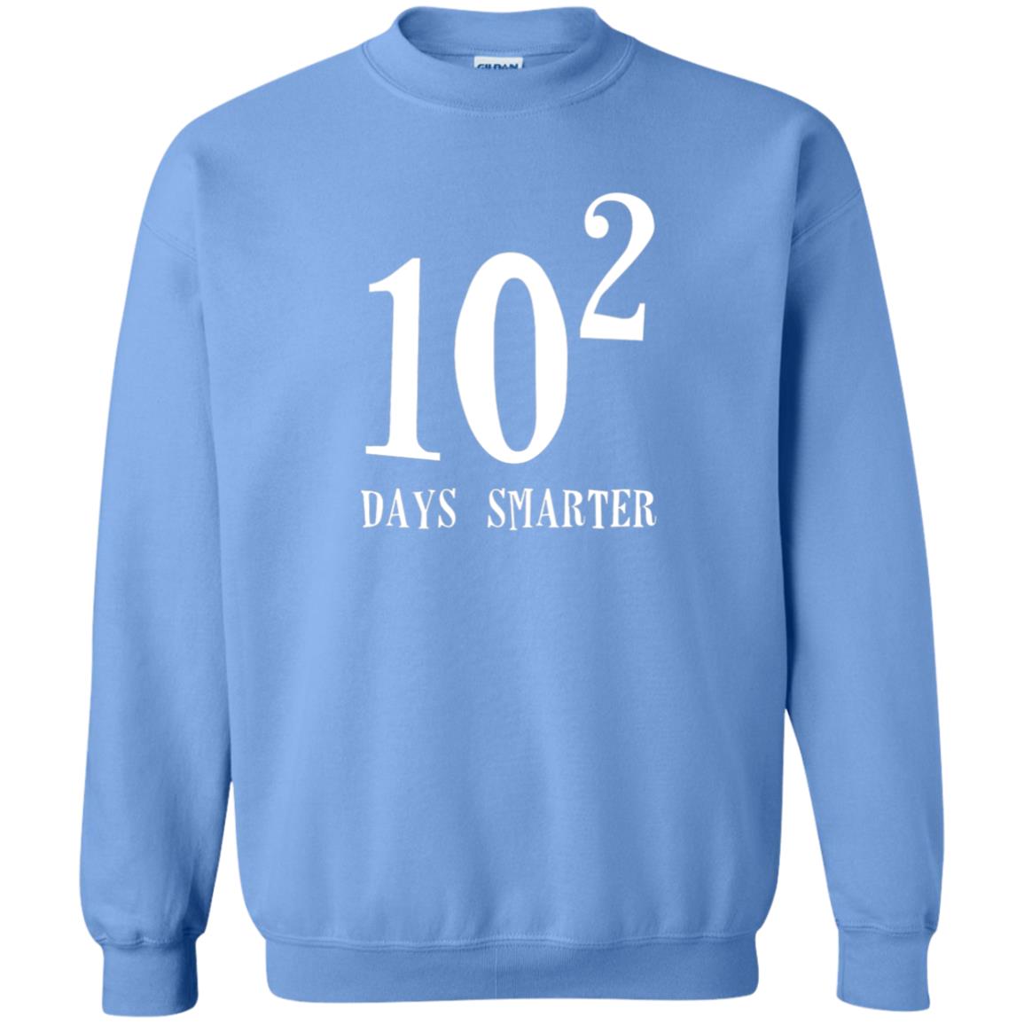 Funny Math 100th Day T-shirt 10 Squared Is 100 Days Smarter Carolina Blue
