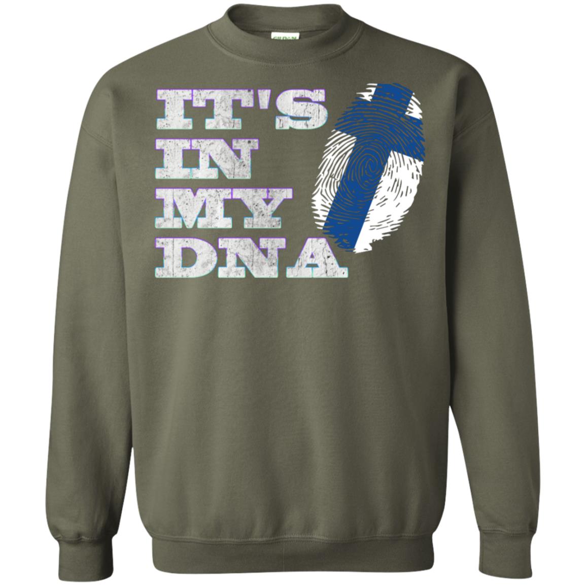 It's In My Dna Finnish Finland Flag Shirt Military Green