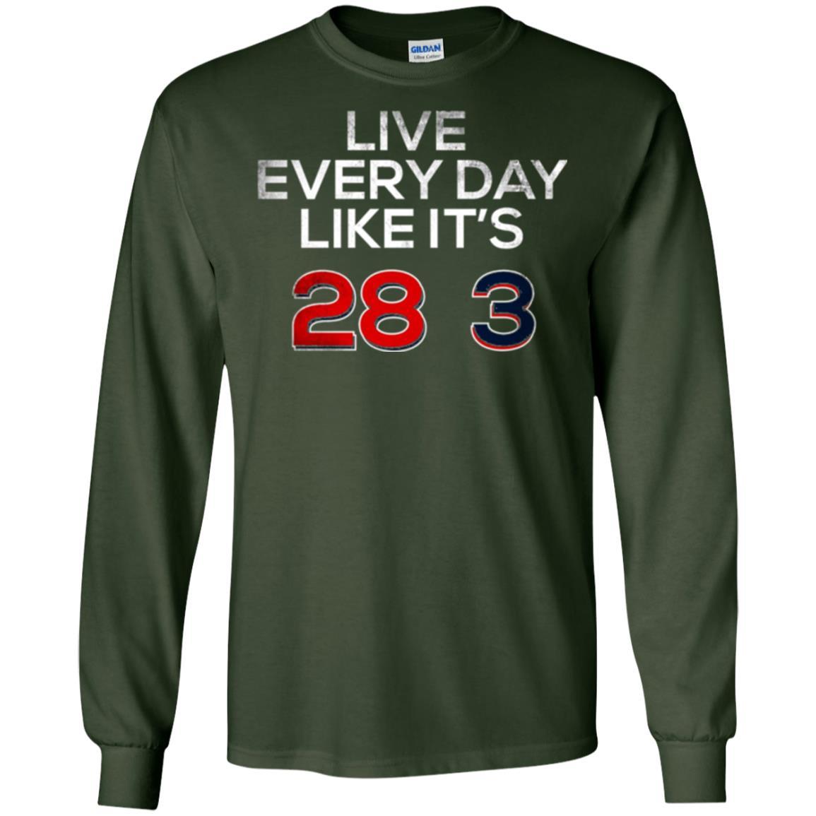 Patriotic Americans T-shirt Live Every Day Like It_s 28-3 Forest Green