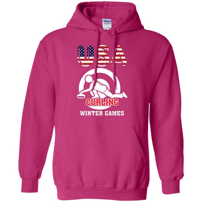 Usa Curling Winter Games Curling Lover T-shirt Heliconia