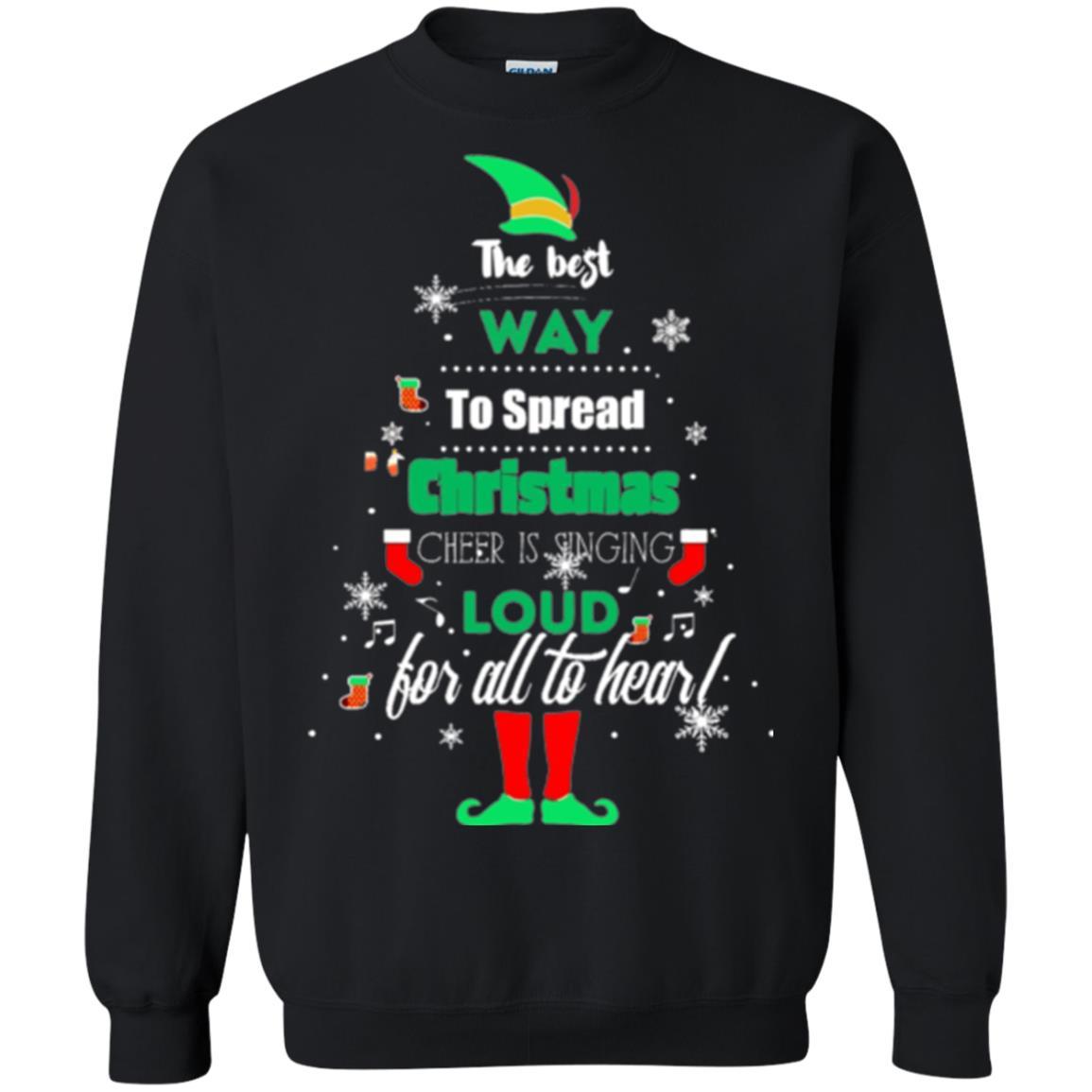 Elf Christmas T-shirt The Best Way To Spread Christmas Cheer Black