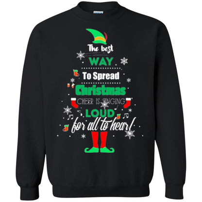 Elf Christmas T-shirt The Best Way To Spread Christmas Cheer Black