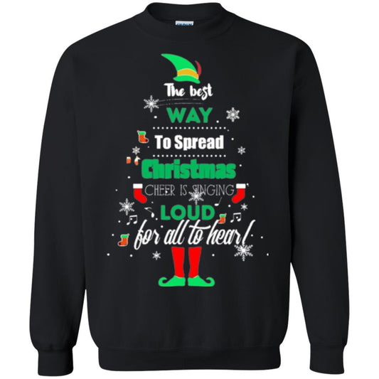 Elf Christmas T-shirt The Best Way To Spread Christmas Cheer Black