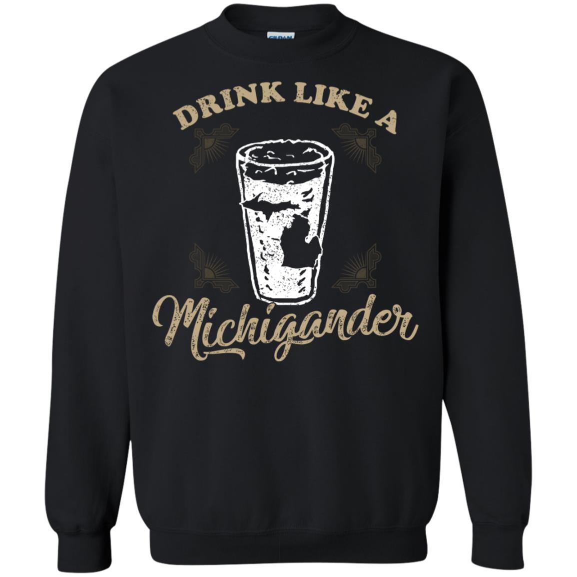 Drink Like Michigander Shirt Black