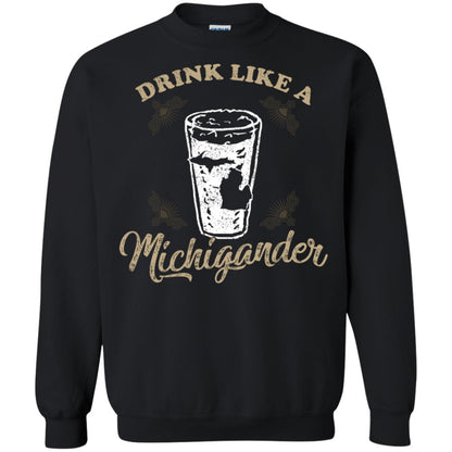 Drink Like Michigander Shirt Black
