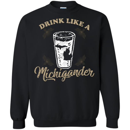 Drink Like Michigander Shirt Black