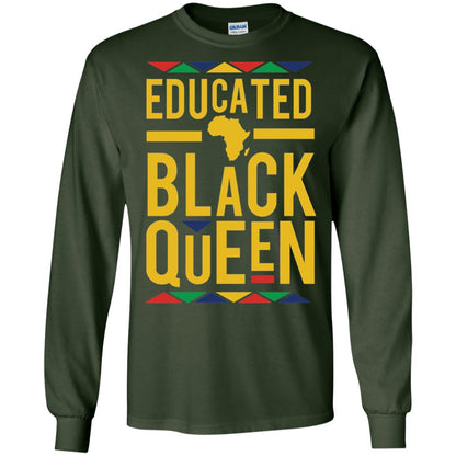 African Dna Pride T-shirt Dashiki Educated Black Queen Forest Green