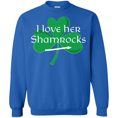 Saint Patrick_s Day T-shirt I Love Her Shamrocks Royal