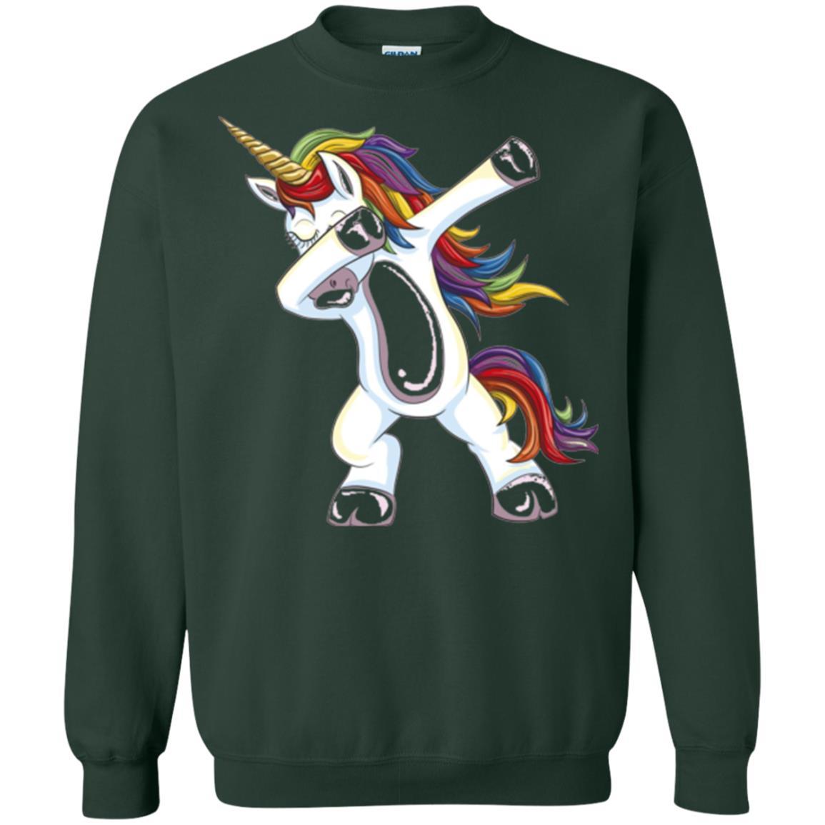 Funny Unicorn T-shirt Dabbing Unicorn T-shirt Forest Green