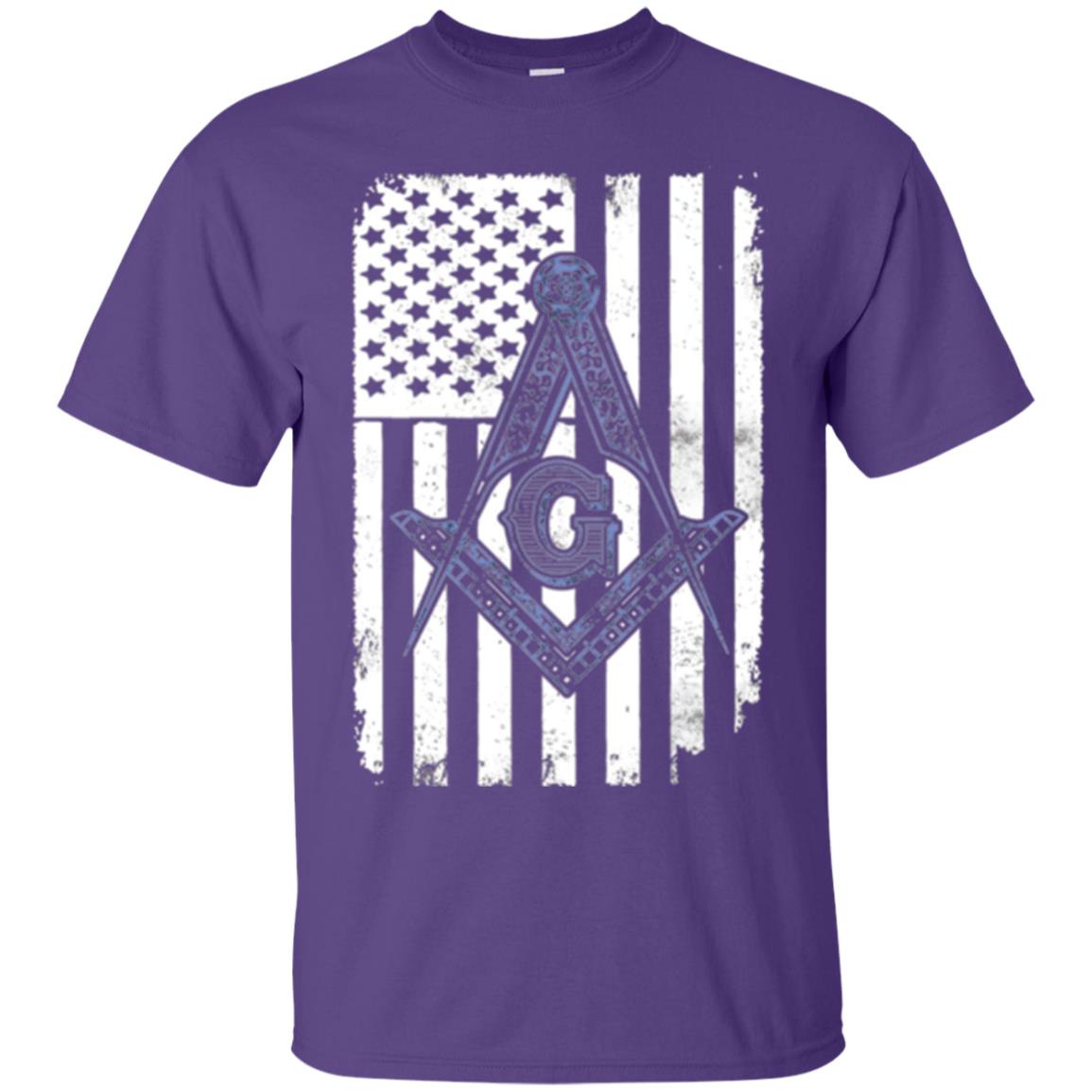 Freemason Usa Flag Logo Freemasonry America T-shirt Purple