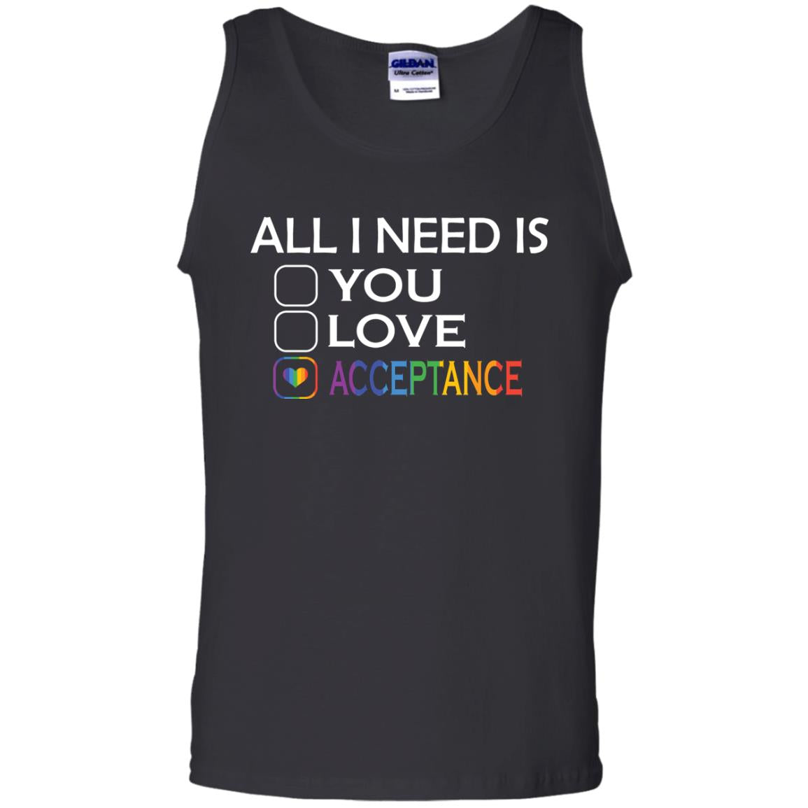 All I Need Is Acceptance Lgbt Shirt Black