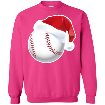 Baseball With Santa Claus Hat X-mas Shirt For Baseball Lovers Heliconia