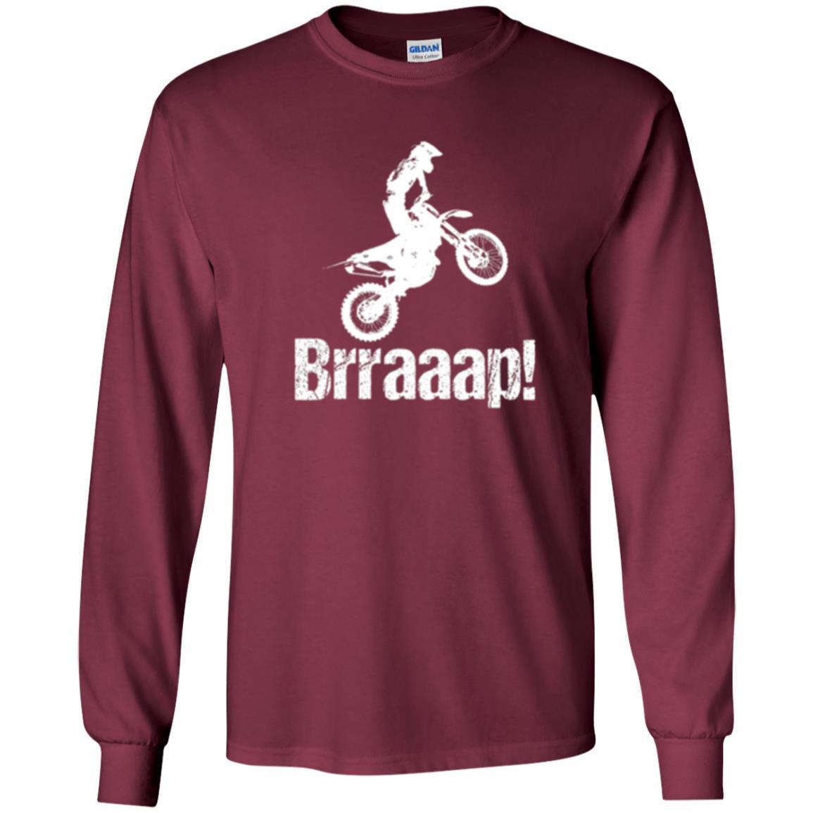 Motocross T-shirt Dirt Bike Rider Brraaap Maroon