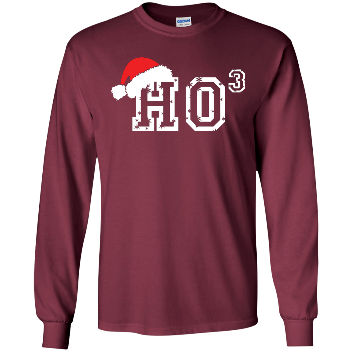 Christmas T-Shirt Ho Ho Ho Maroon