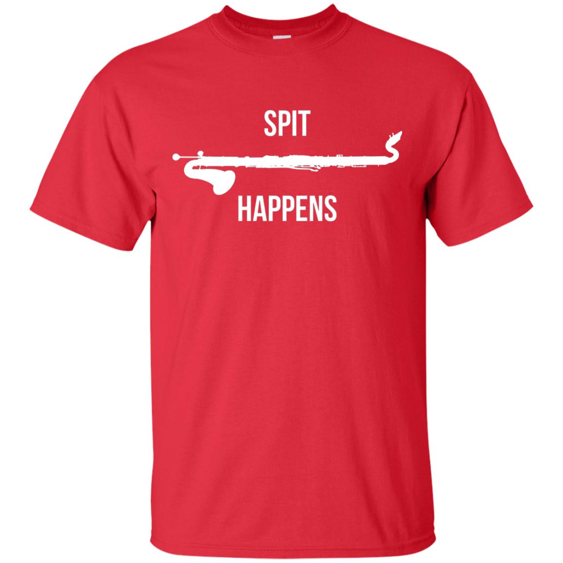 Funny Bass Clarinet T-shirt Spit Happens Red