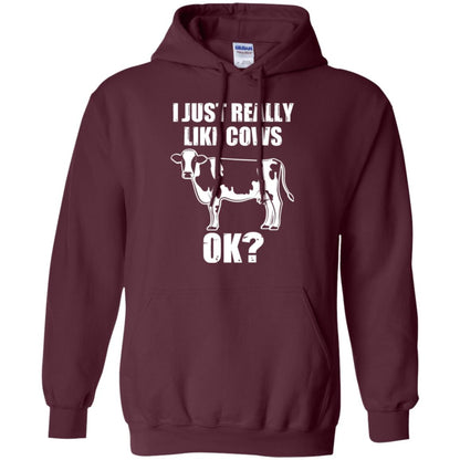 Cow Lovers T-shirt I Just Really Like Cows Ok Maroon