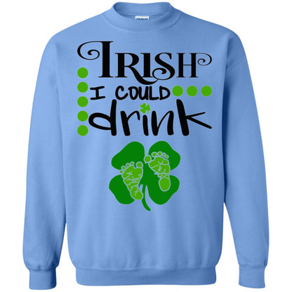 Baby Irish I Could Drink Pregnancy St Patrick_s Day T-shirt Carolina Blue