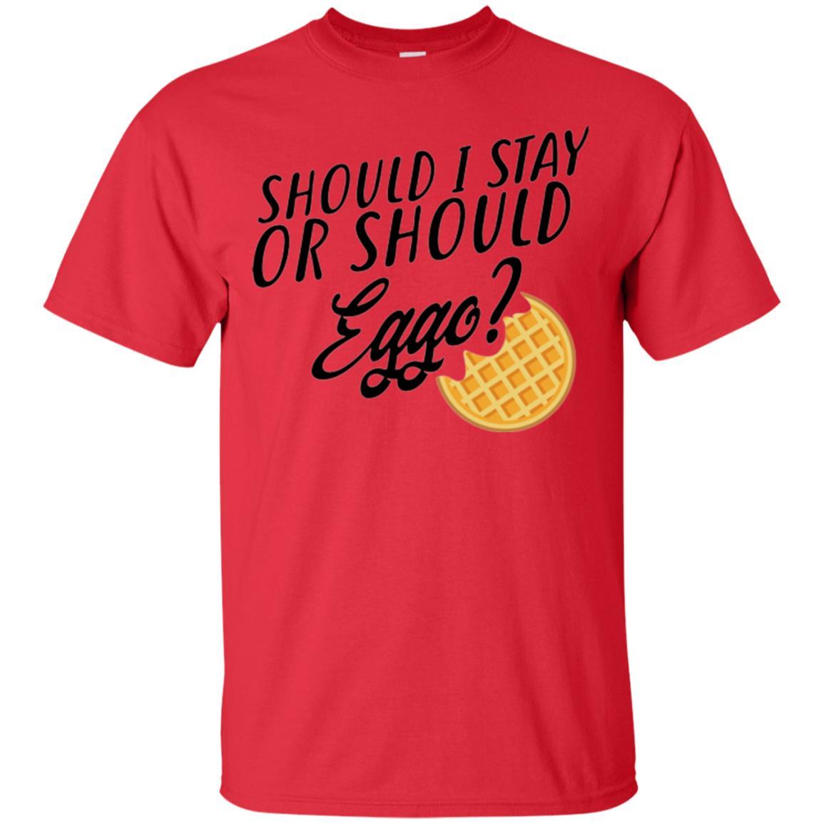 Waffle T-shirt Should I Stay Or Should Eggo T-shirt Red