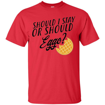 Waffle T-shirt Should I Stay Or Should Eggo T-shirt Red