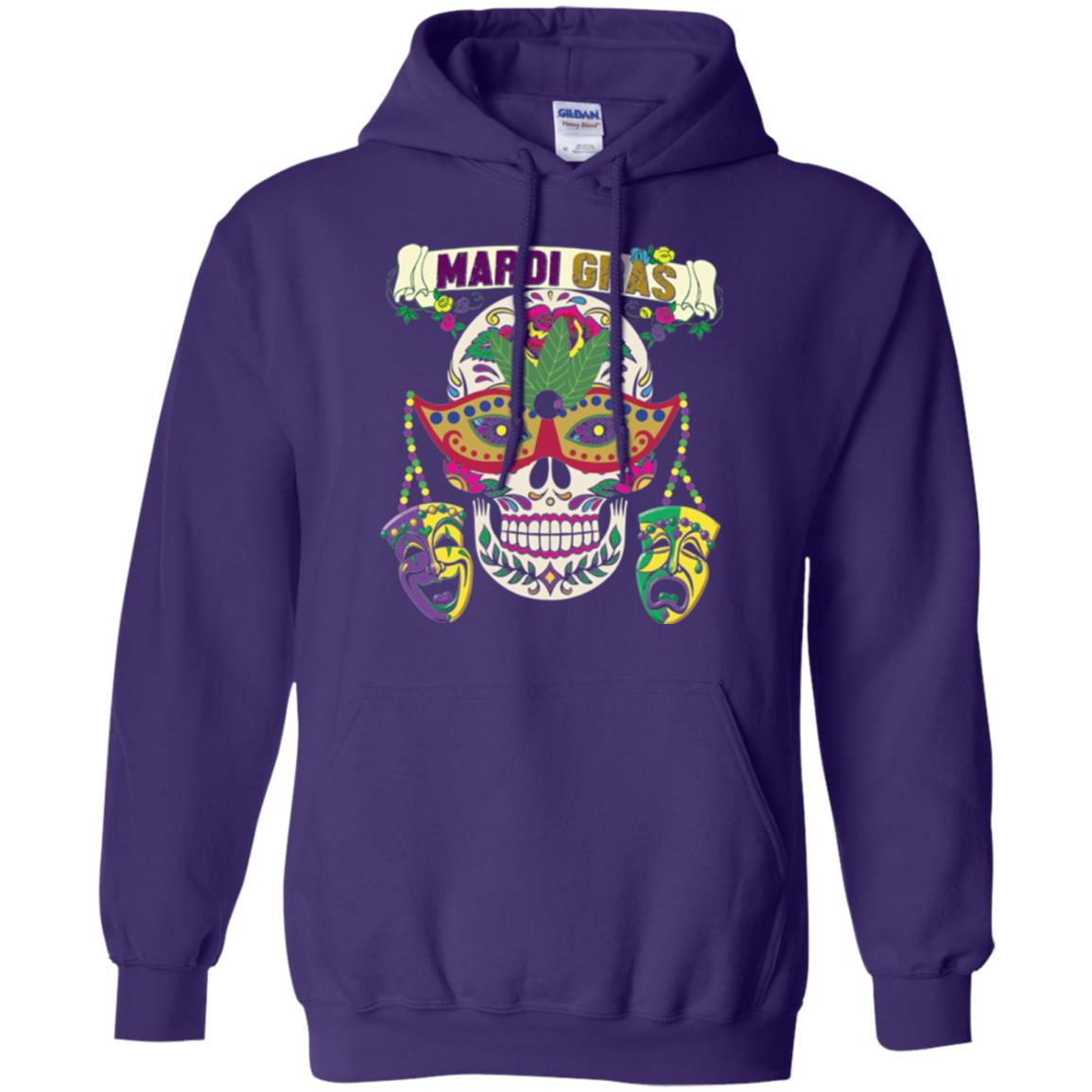 Mardi Gras Skull T-shirt Purple
