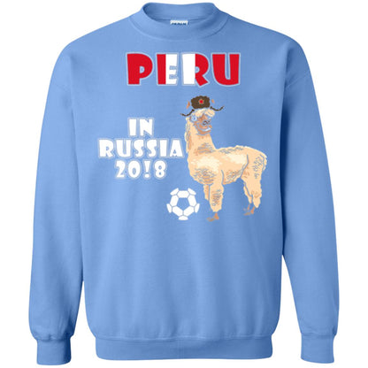 Soccer T-shirt Peru National Team Llama In Russia 2018 Cup Carolina Blue