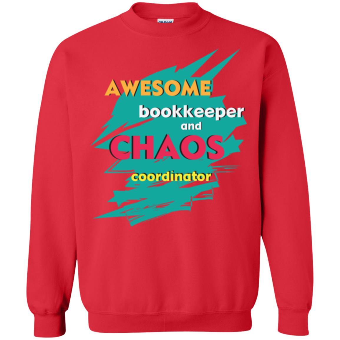 Bookkeeper T-shirt Awesome Bookkeeper And Chaos Coordinator Red