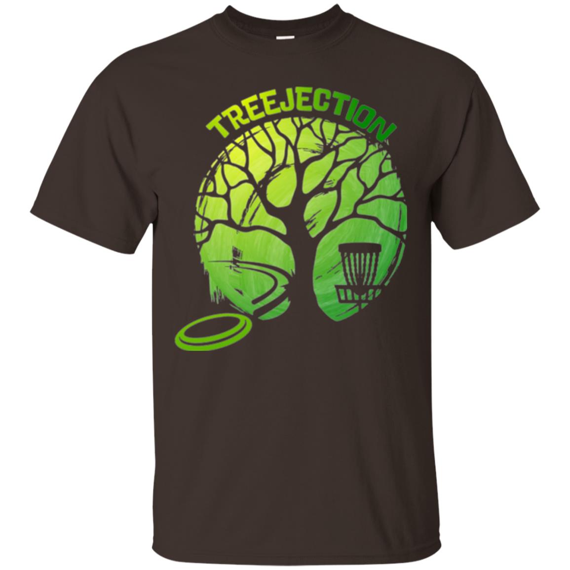Funny Disc Golf T-shirt Treejection Dark Chocolate