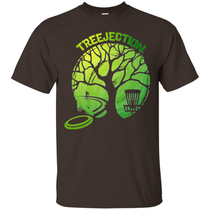 Funny Disc Golf T-shirt Treejection Dark Chocolate