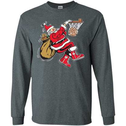 Christmas T-shirt Basketball Santa Claus Dark Heather