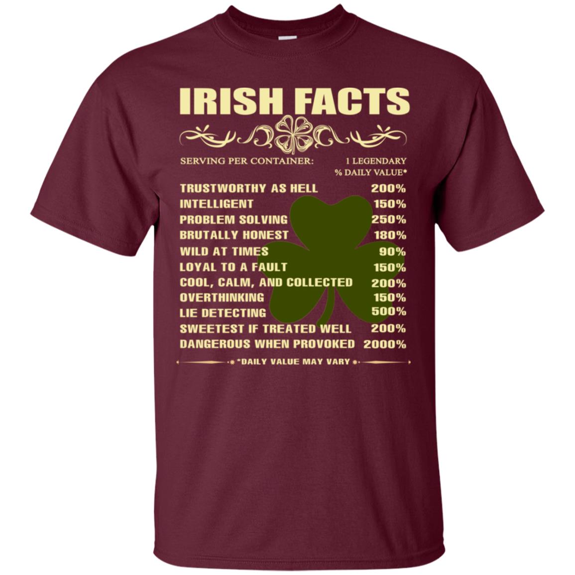 Irish Facts Intelligent Problem Solving Shirt Maroon