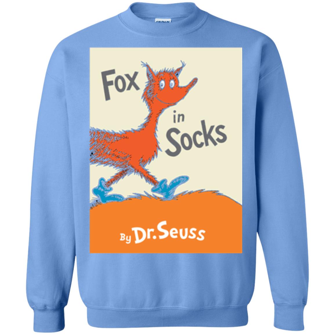 Dr. Seuss Fox In Socks Book Lover T-shirt Carolina Blue