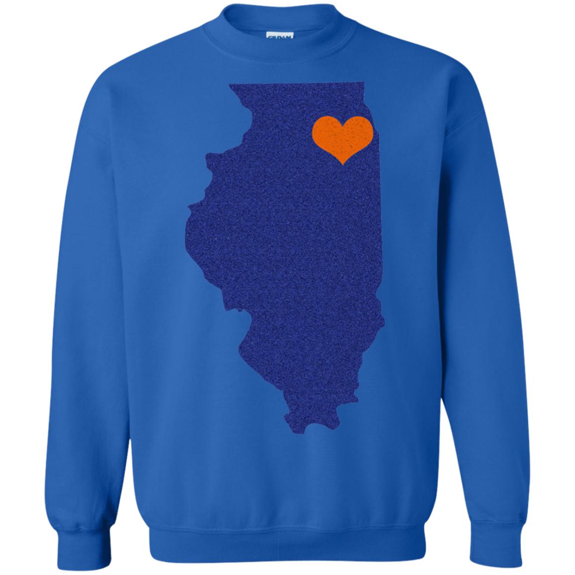 Football T-shirt Chicago Illinois Heart Royal