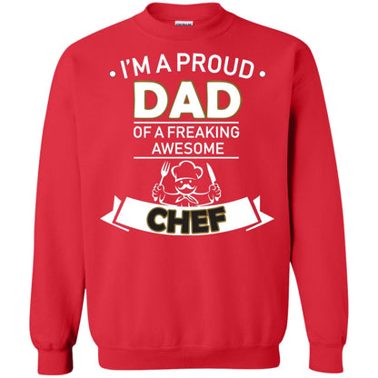 I_m A Proud Dad Of Freaking Awesome Chef Daddy Shirt Red